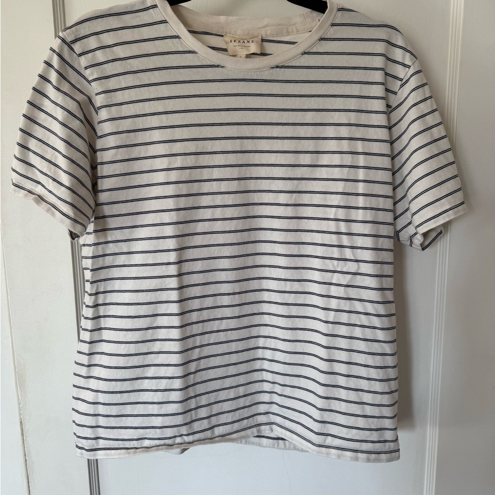 Sézane navy striped t-shirt